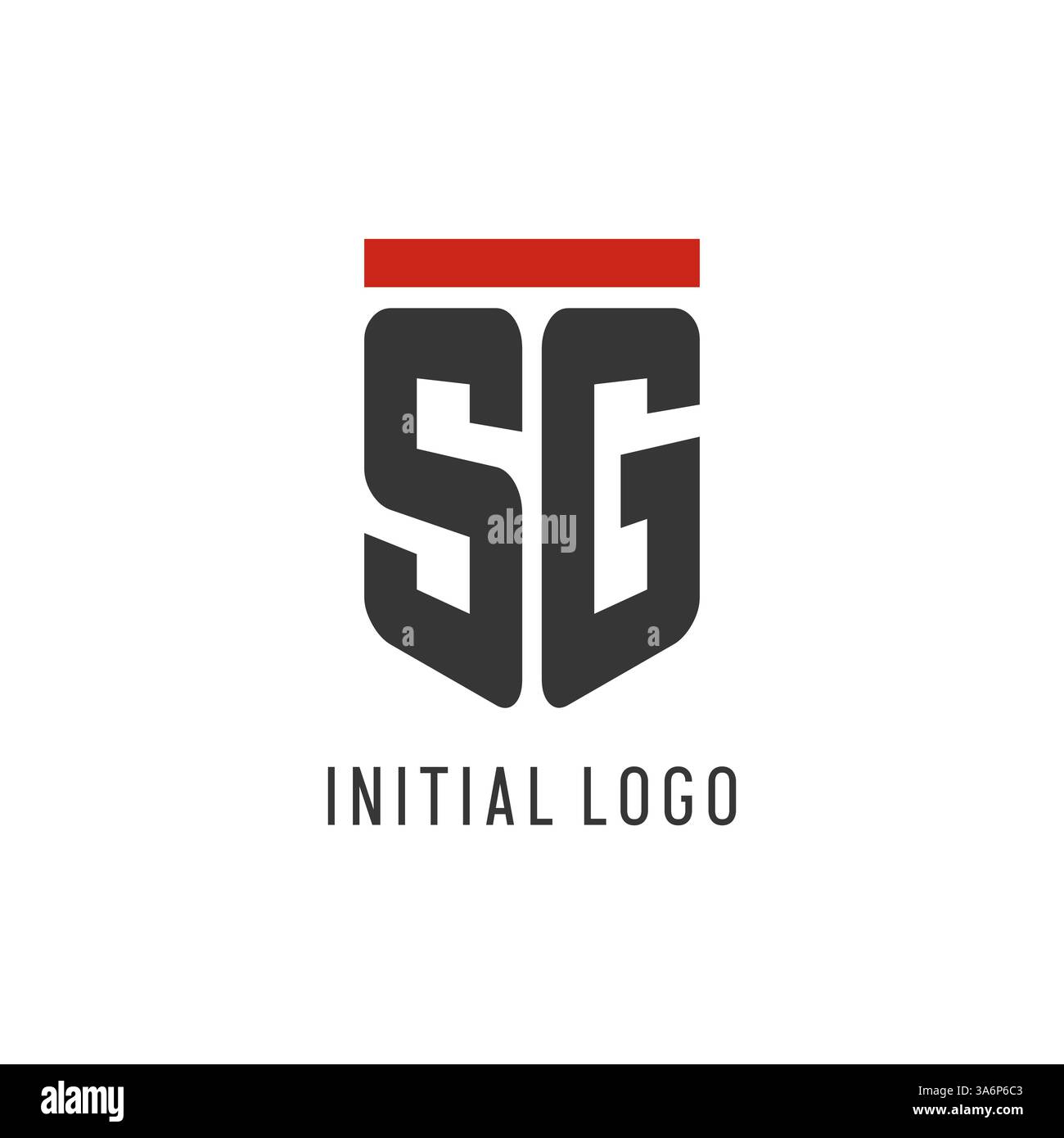 SG initial esport logo with simple shield design style vector graphic Stock Vector