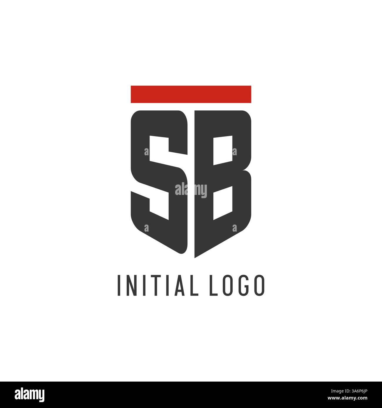 SB initial esport logo with simple shield design style vector graphic Stock Vector