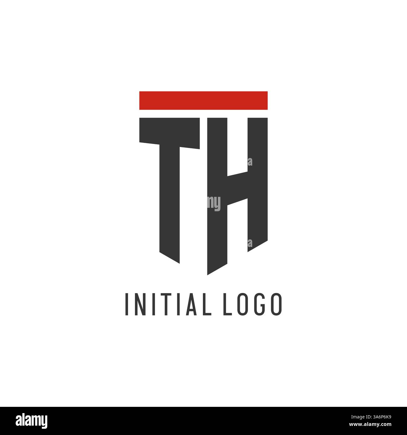 TH initial esport logo with simple shield design style vector graphic Stock Vector