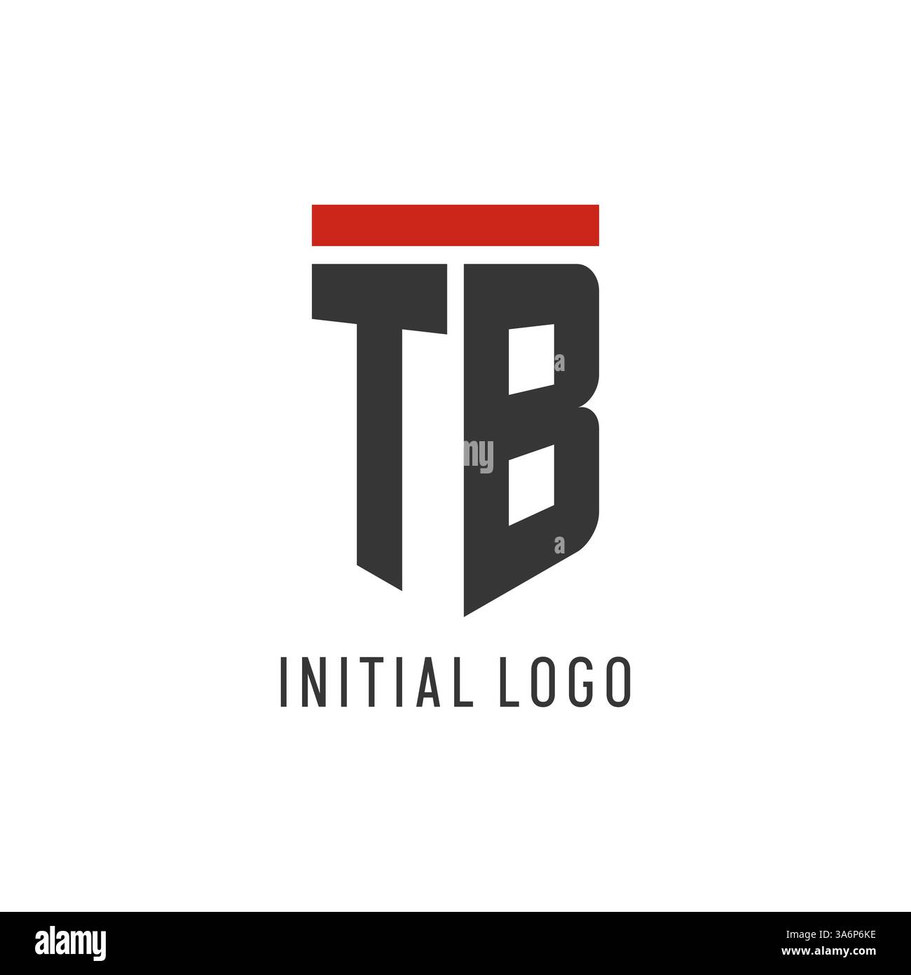 TB initial esport logo with simple shield design style vector graphic Stock Vector