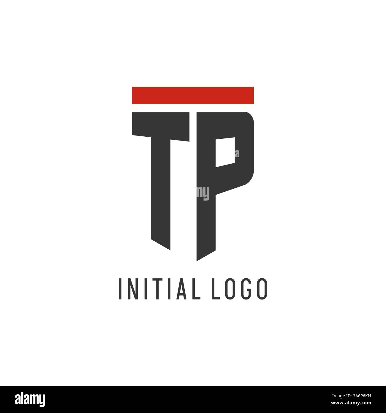 TP initial esport logo with simple shield design style vector graphic Stock Vector