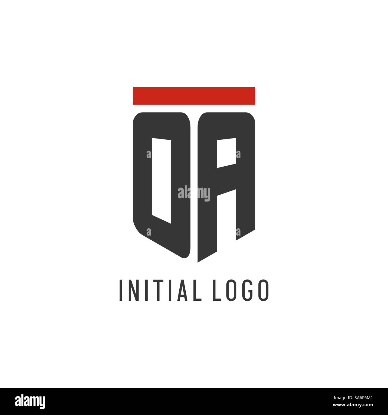 OA initial esport logo with simple shield design style vector graphic Stock Vector