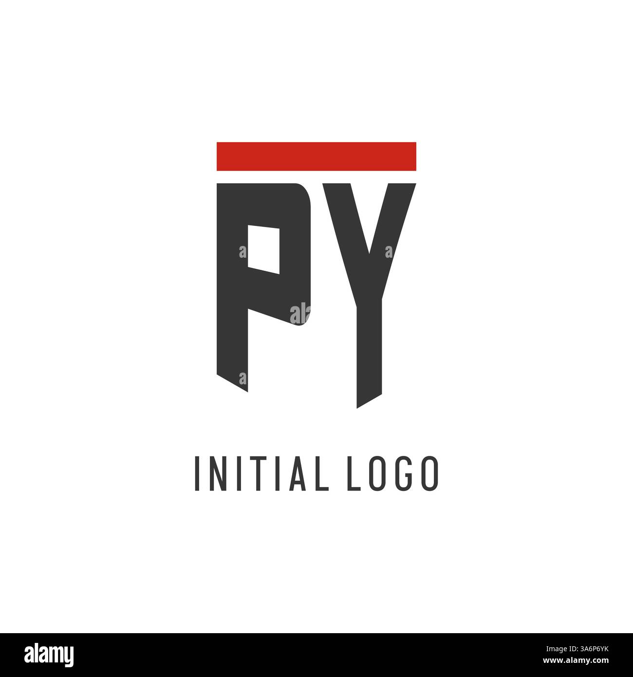 PY initial esport logo with simple shield design style vector graphic Stock Vector