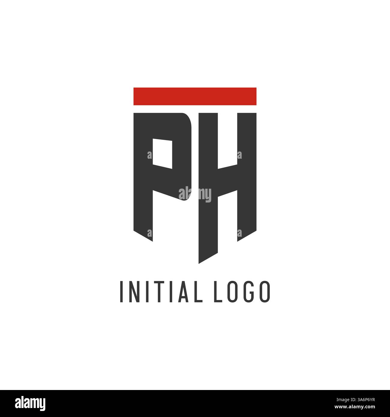 PH initial esport logo with simple shield design style vector graphic Stock Vector