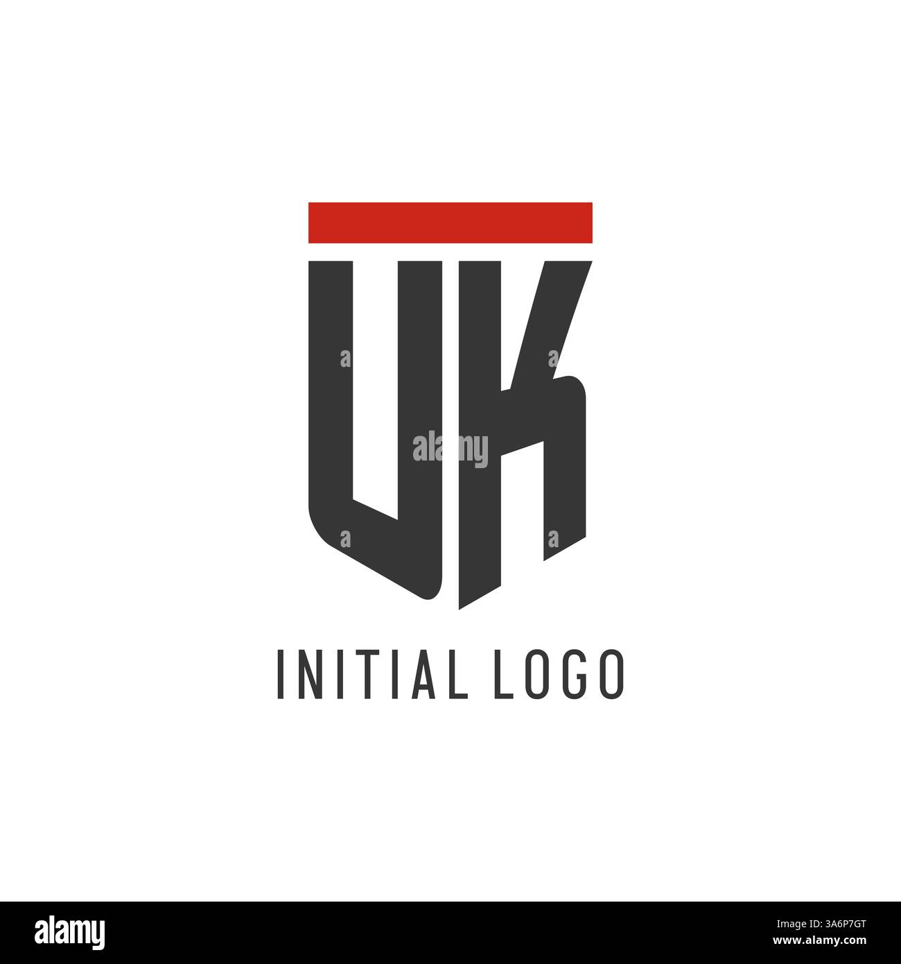 UK initial esport logo with simple shield design style vector graphic Stock Vector