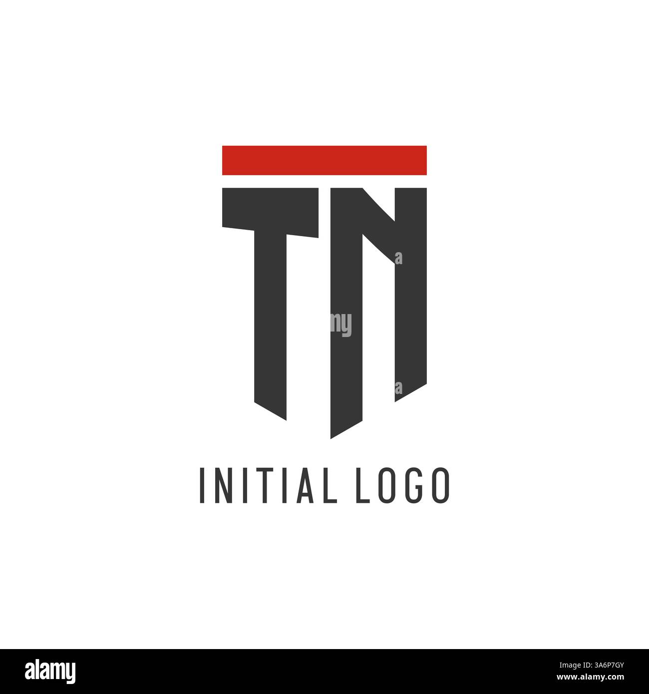 TN initial esport logo with simple shield design style vector graphic Stock Vector