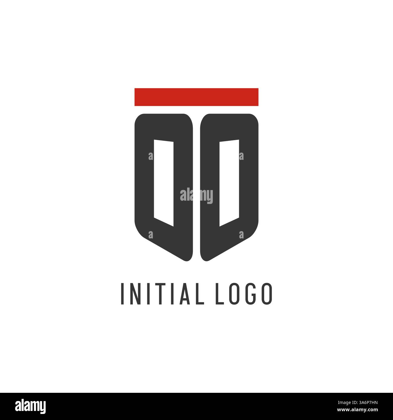OO initial esport logo with simple shield design style vector graphic Stock Vector
