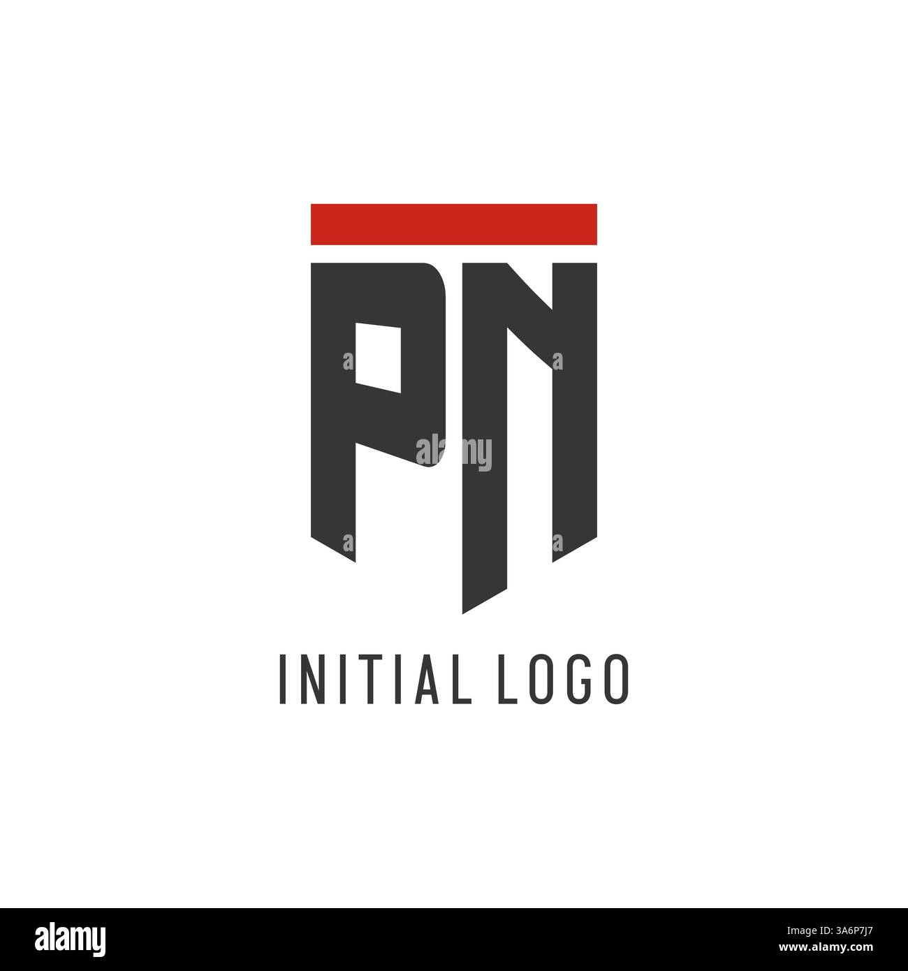 PN initial esport logo with simple shield design style vector graphic Stock Vector