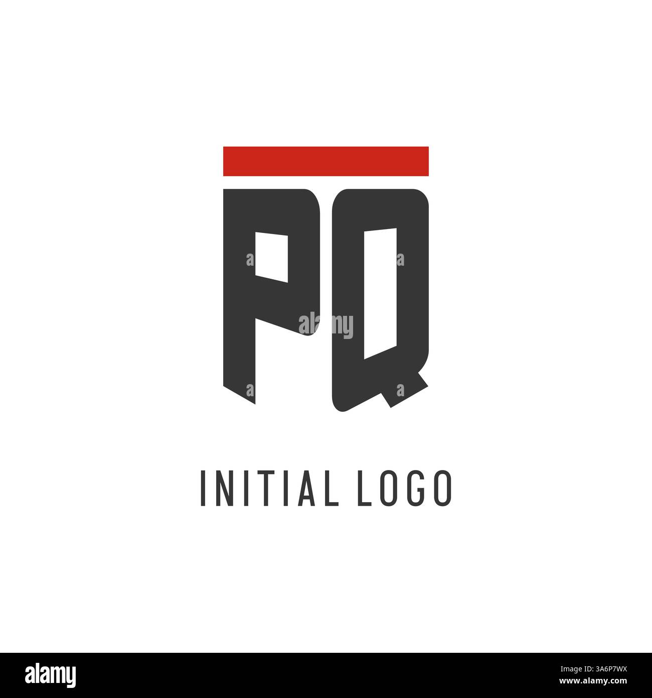 PQ initial esport logo with simple shield design style vector graphic Stock Vector
