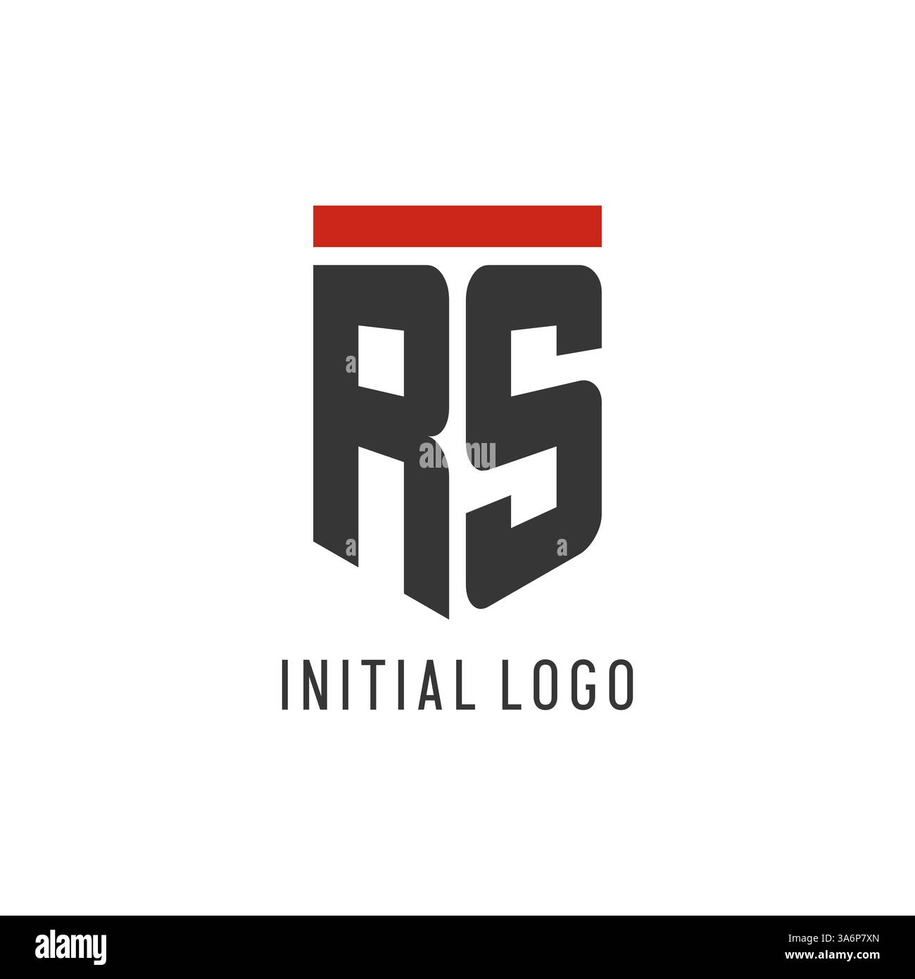 RS initial esport logo with simple shield design style vector graphic Stock Vector