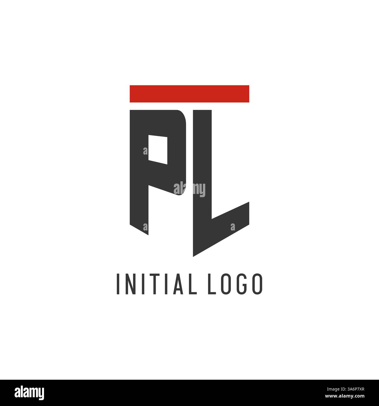 PL initial esport logo with simple shield design style vector graphic Stock Vector