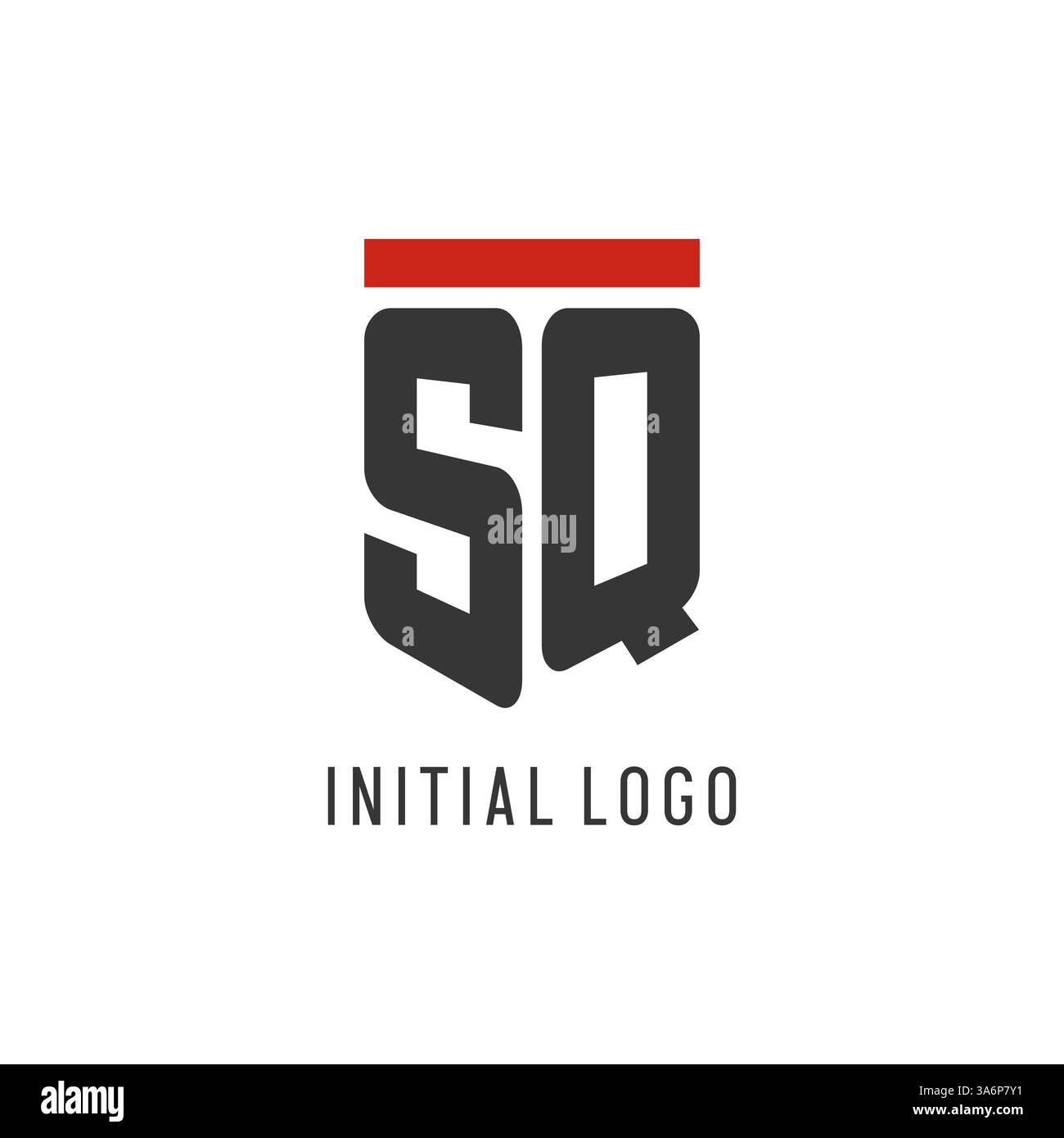 SQ initial esport logo with simple shield design style vector graphic Stock Vector