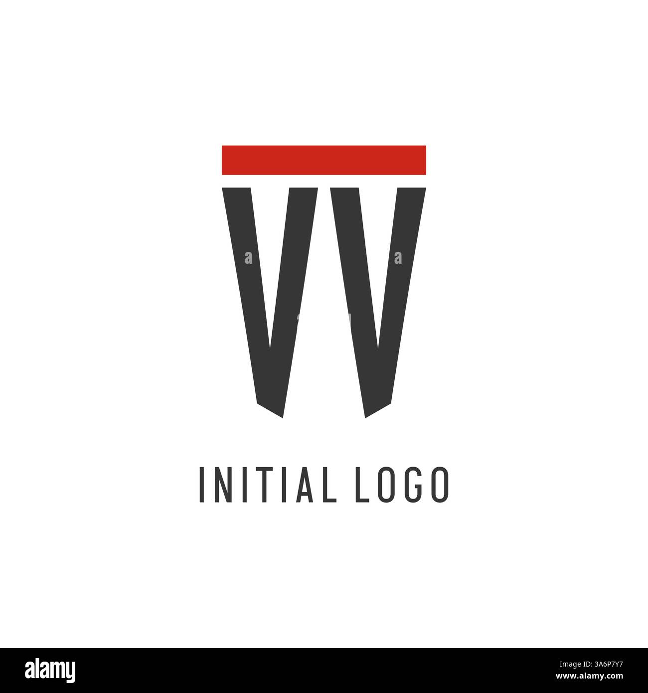 VV initial esport logo with simple shield design style vector graphic Stock Vector
