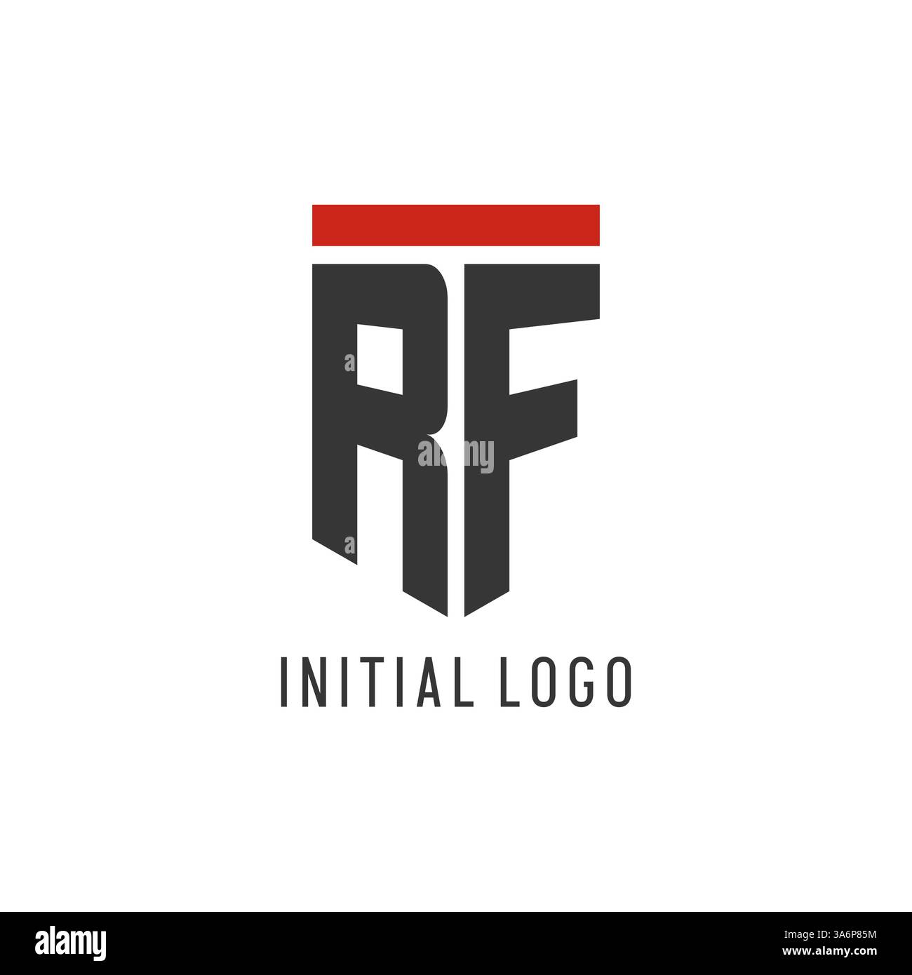 RF initial esport logo with simple shield design style vector graphic Stock Vector