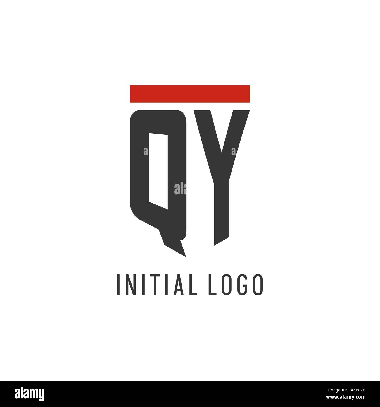 QY initial esport logo with simple shield design style vector graphic Stock Vector