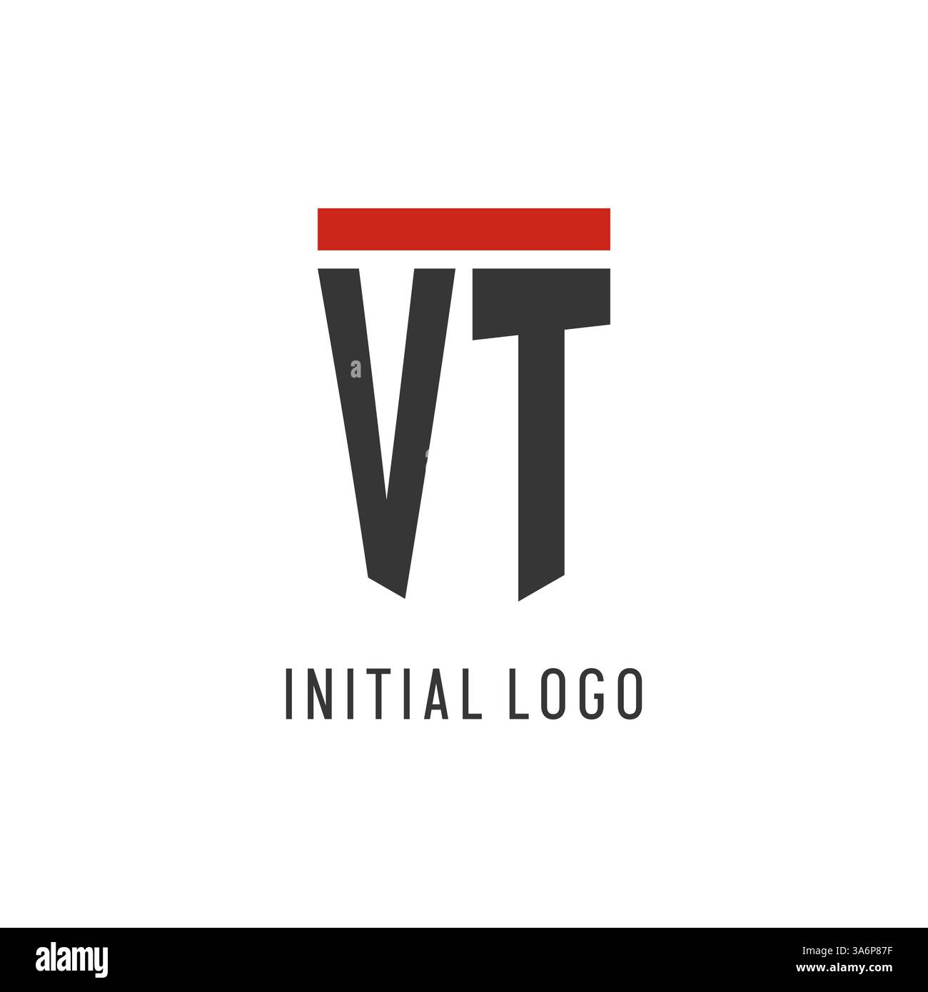 VT initial esport logo with simple shield design style vector graphic Stock Vector