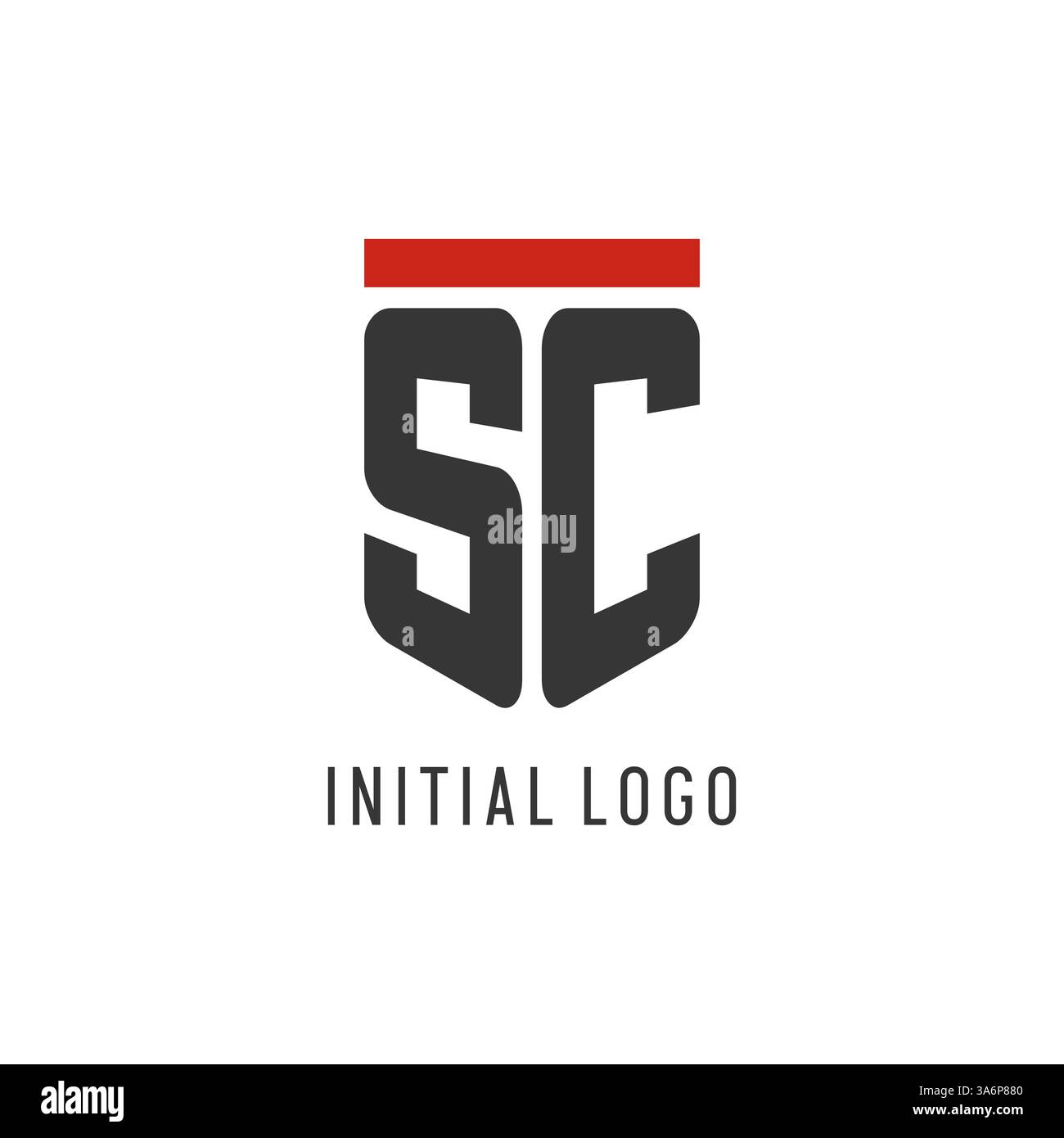 SC initial esport logo with simple shield design style vector graphic Stock Vector