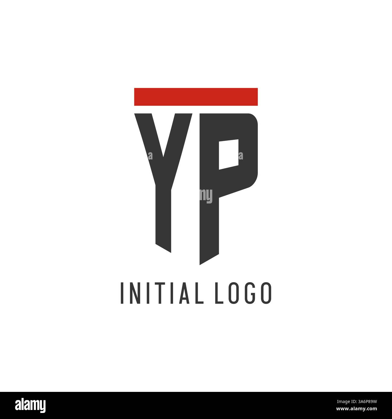 YP initial esport logo with simple shield design style vector graphic Stock Vector