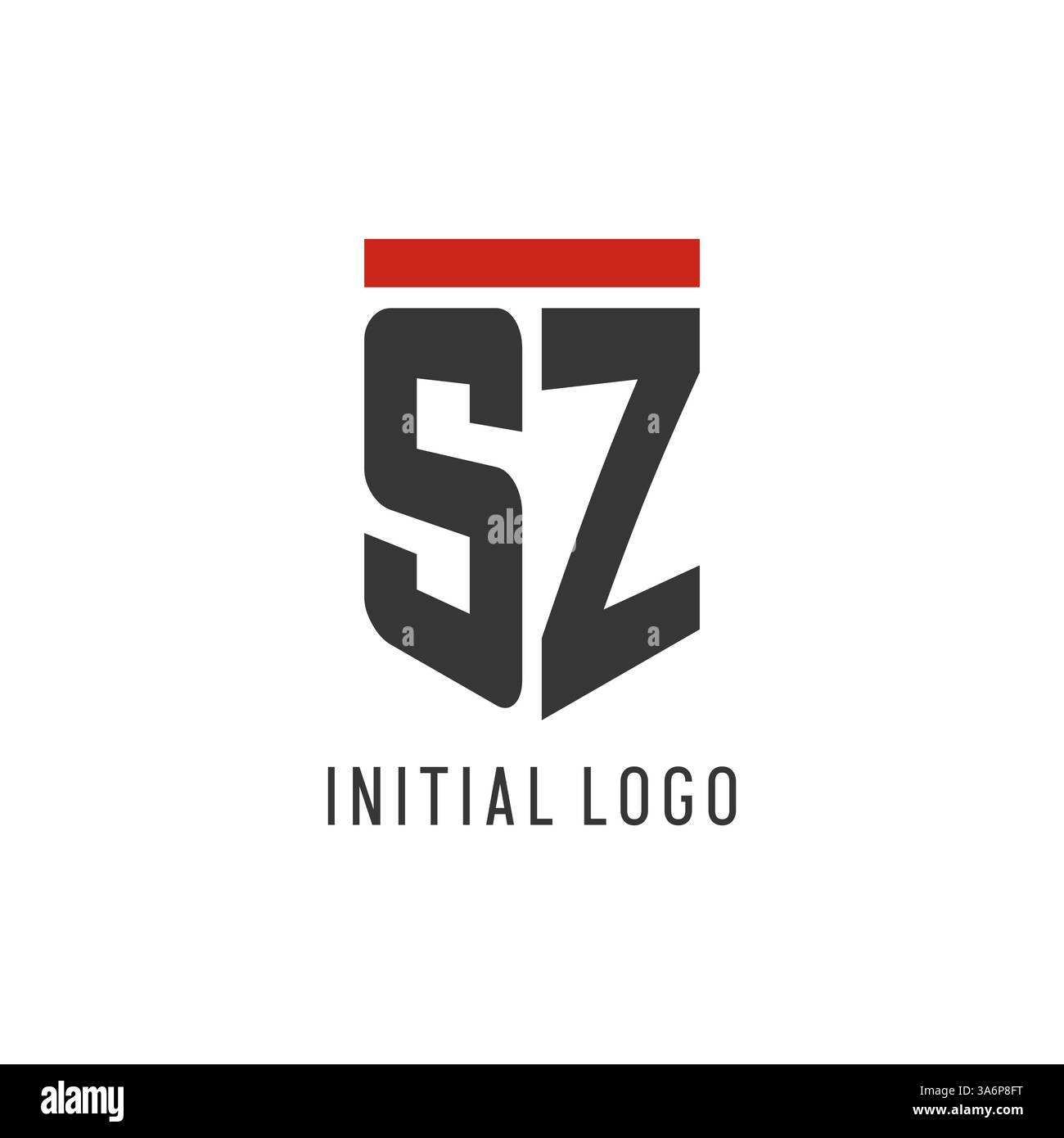 SZ initial esport logo with simple shield design style vector graphic Stock Vector