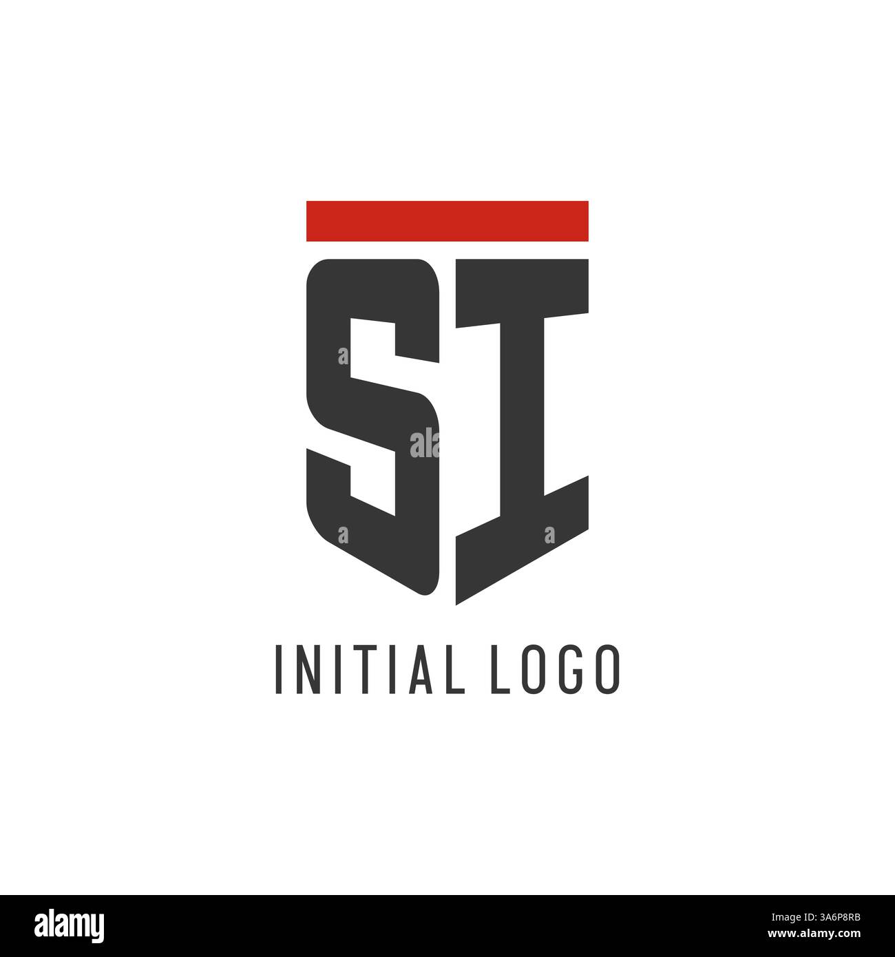 SI initial esport logo with simple shield design style vector graphic Stock Vector