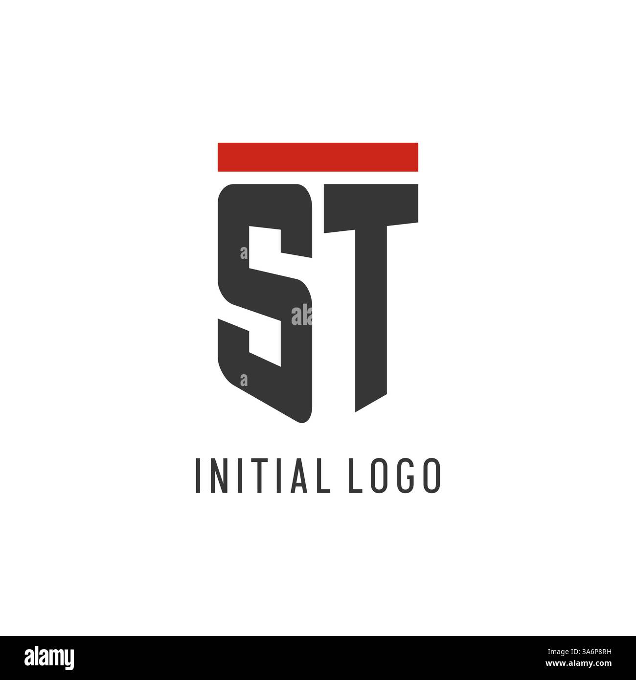 ST initial esport logo with simple shield design style vector graphic Stock Vector