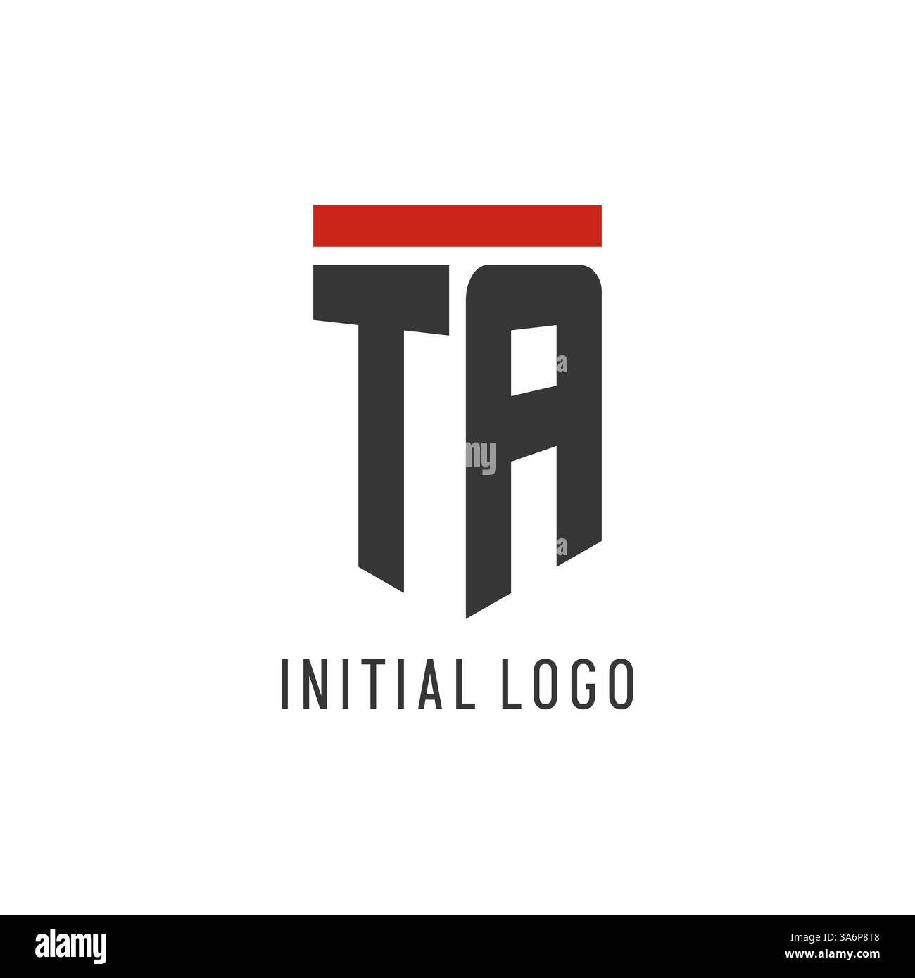 TA initial esport logo with simple shield design style vector graphic Stock Vector