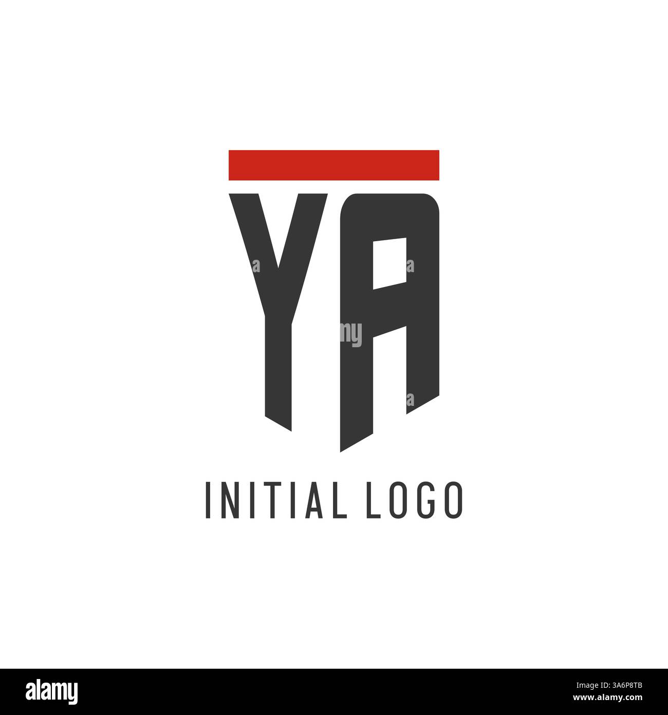 YA initial esport logo with simple shield design style vector graphic Stock Vector
