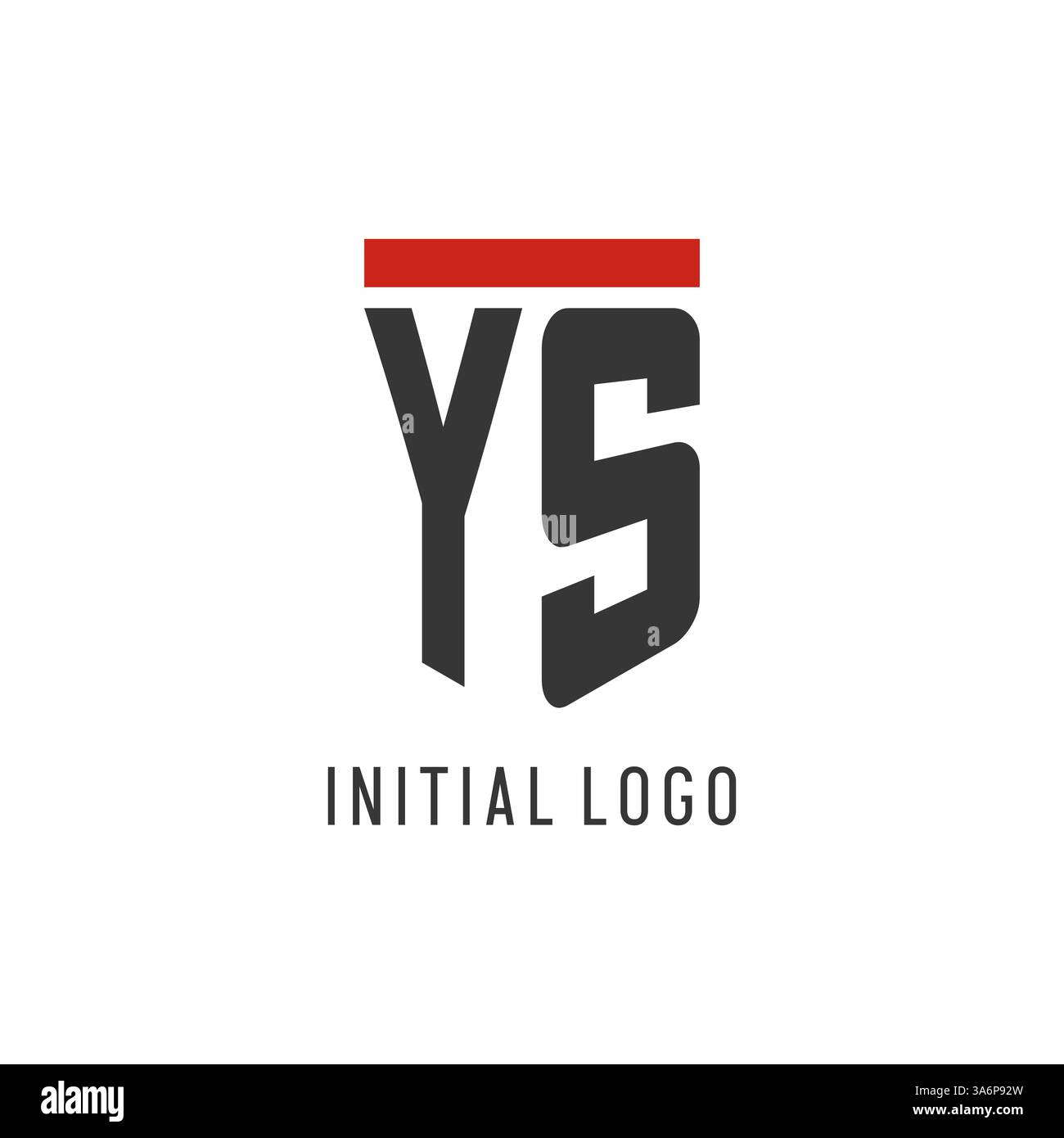 YS initial esport logo with simple shield design style vector graphic Stock Vector