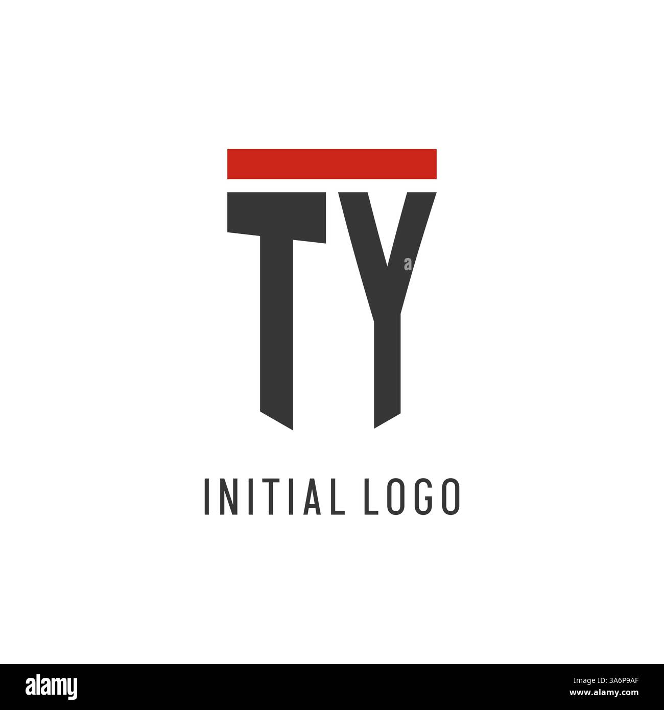 TY initial esport logo with simple shield design style vector graphic Stock Vector