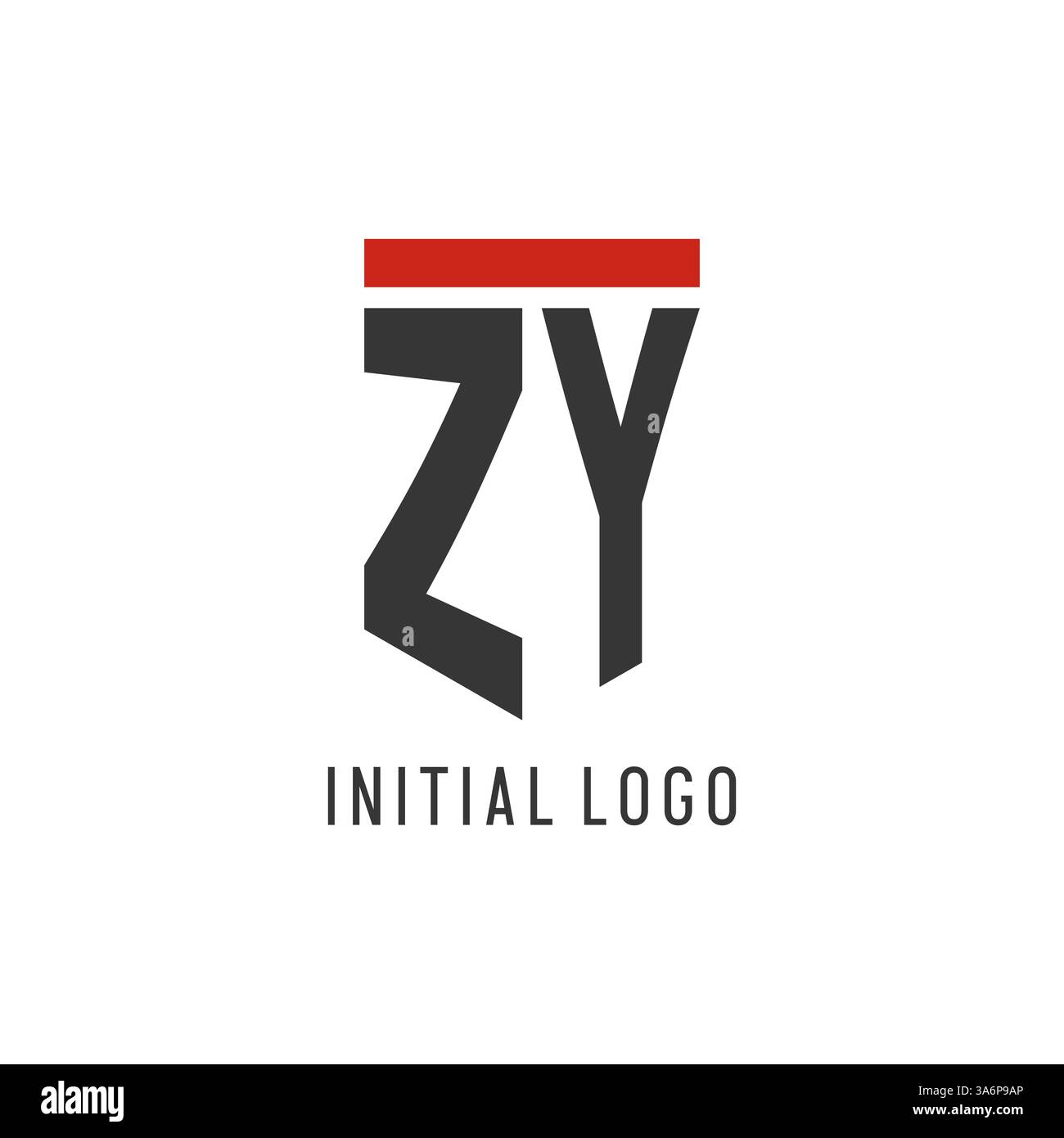 ZY initial esport logo with simple shield design style vector graphic Stock Vector