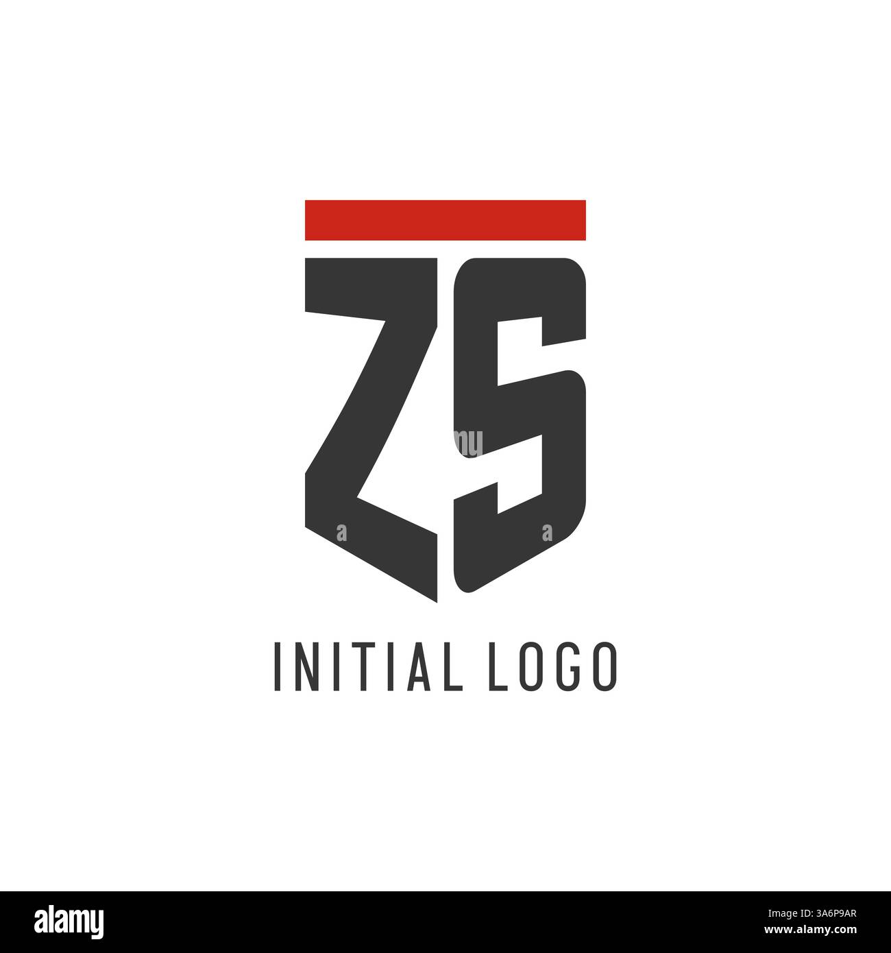 ZS initial esport logo with simple shield design style vector graphic Stock Vector