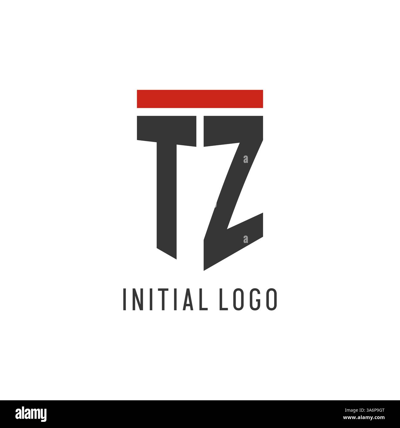 TZ initial esport logo with simple shield design style vector graphic Stock Vector