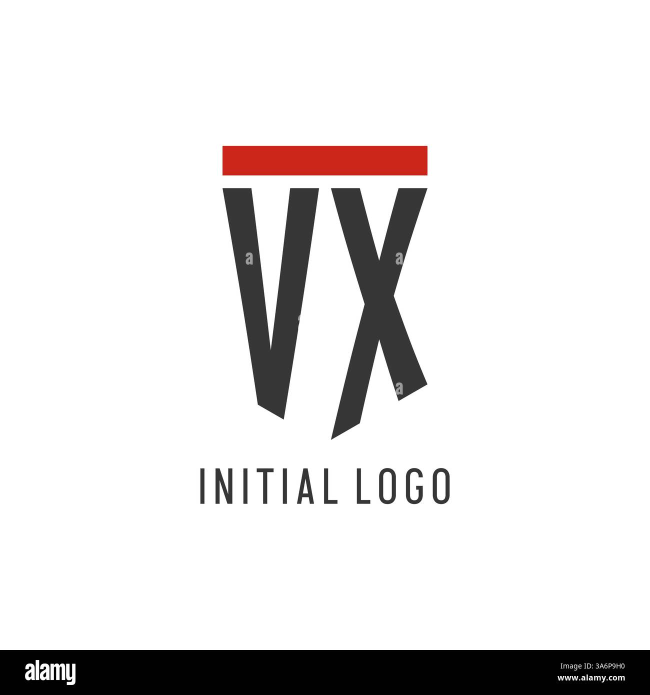 VX initial esport logo with simple shield design style vector graphic Stock Vector