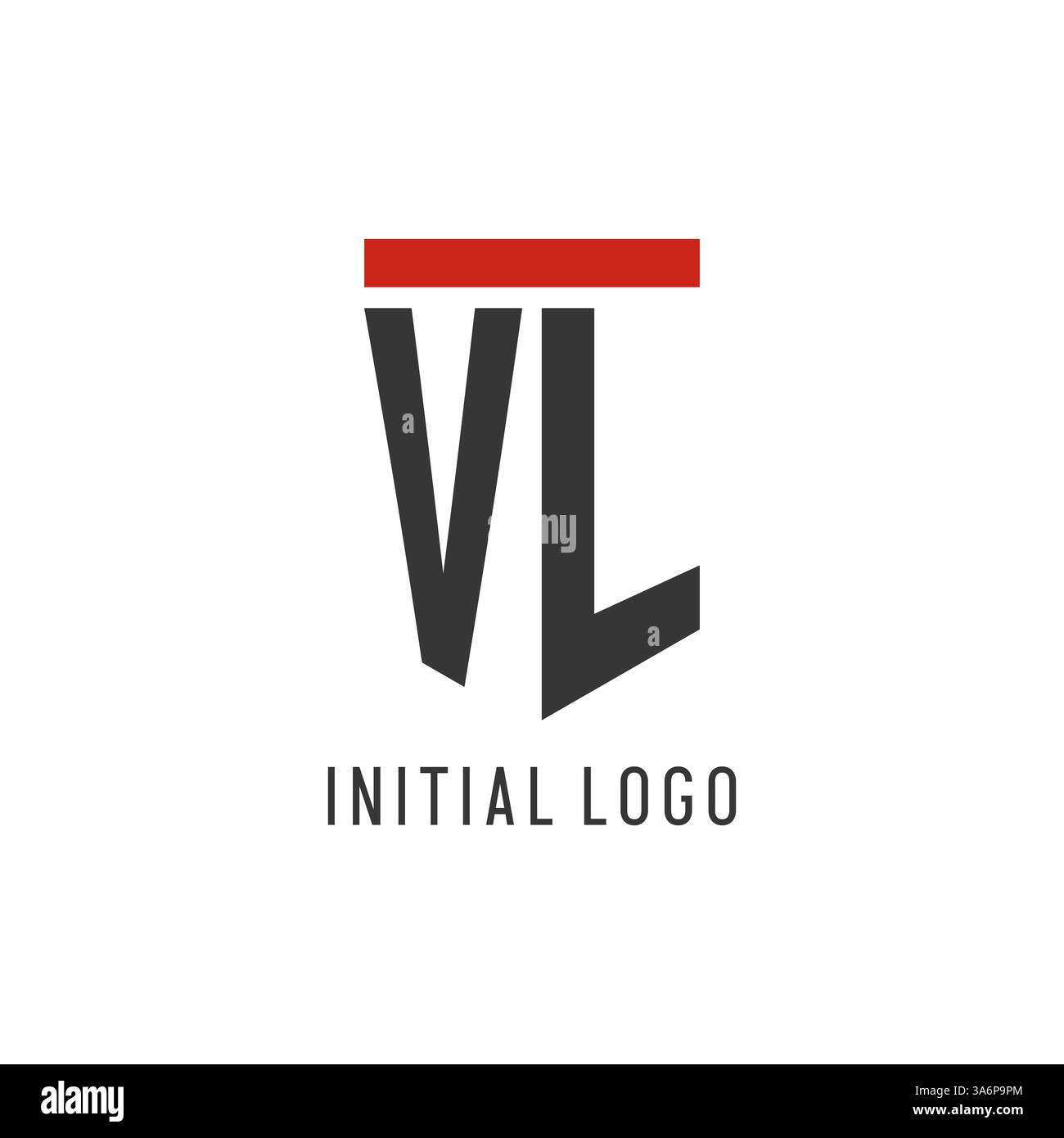VL initial esport logo with simple shield design style vector graphic Stock Vector