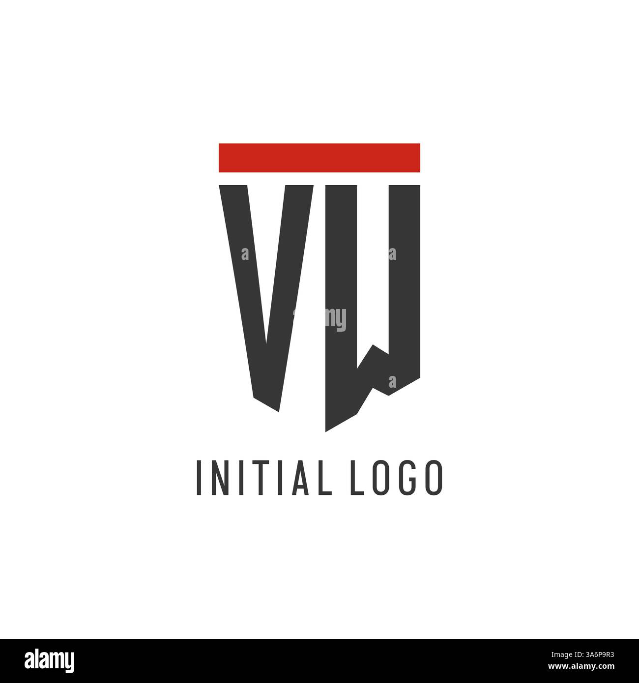 VW initial esport logo with simple shield design style vector graphic Stock Vector