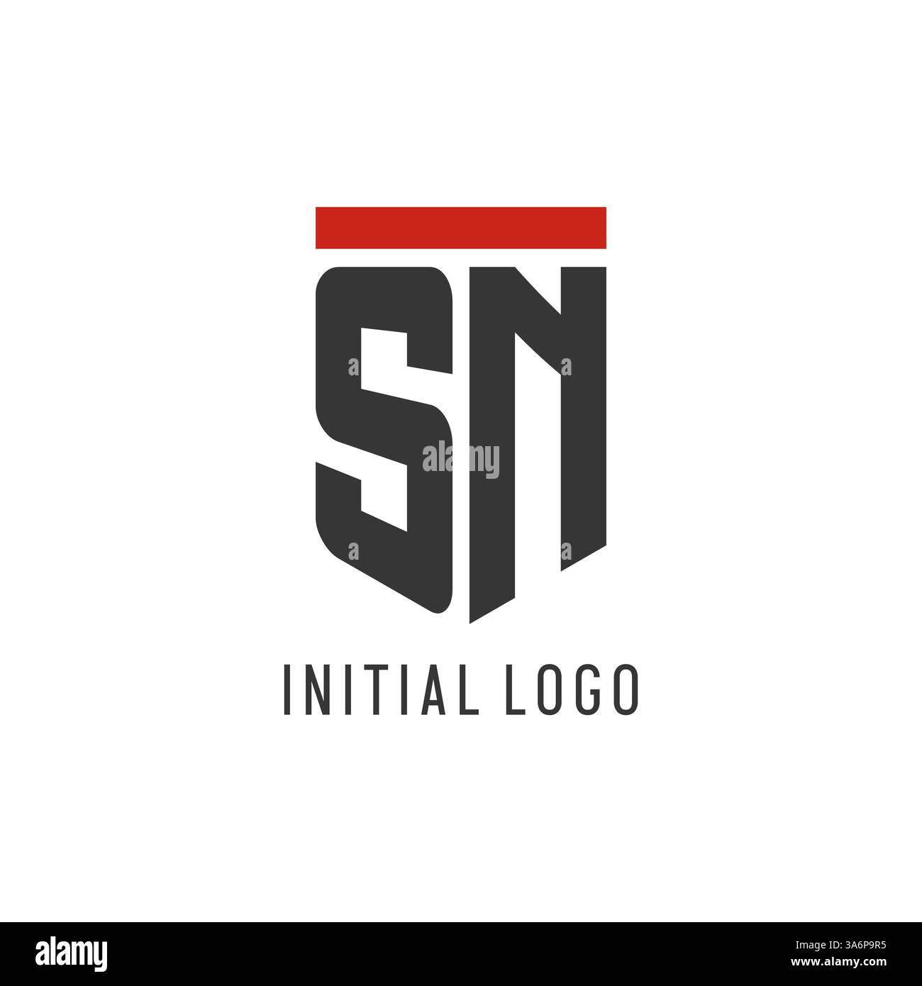 SN initial esport logo with simple shield design style vector graphic Stock Vector