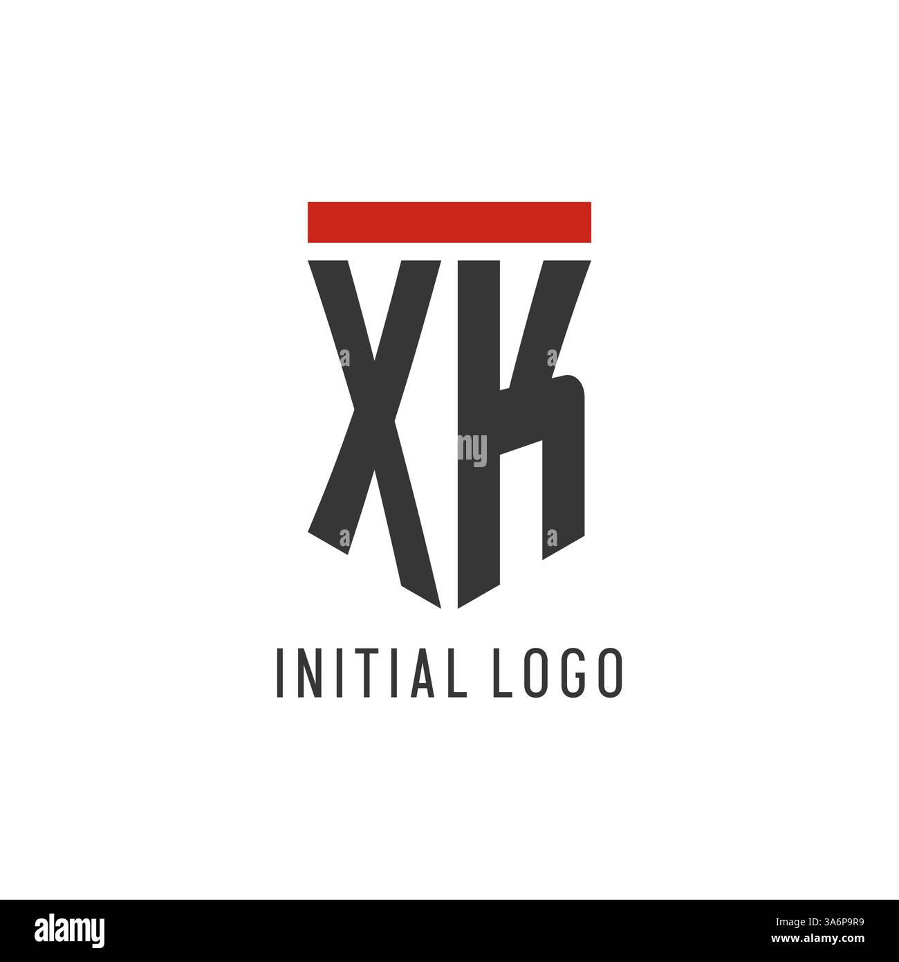 XK initial esport logo with simple shield design style vector graphic Stock Vector