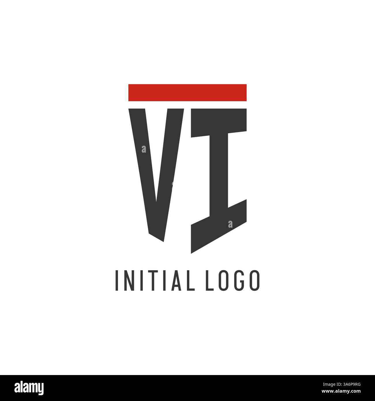 VI initial esport logo with simple shield design style vector graphic Stock Vector