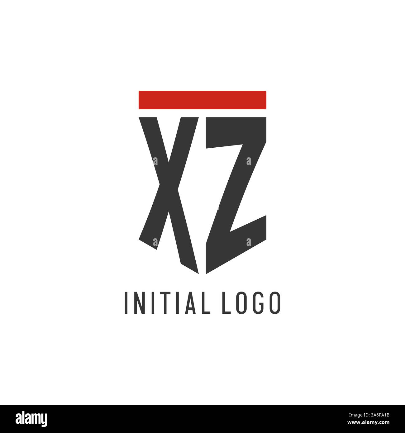 XZ initial esport logo with simple shield design style vector graphic Stock Vector