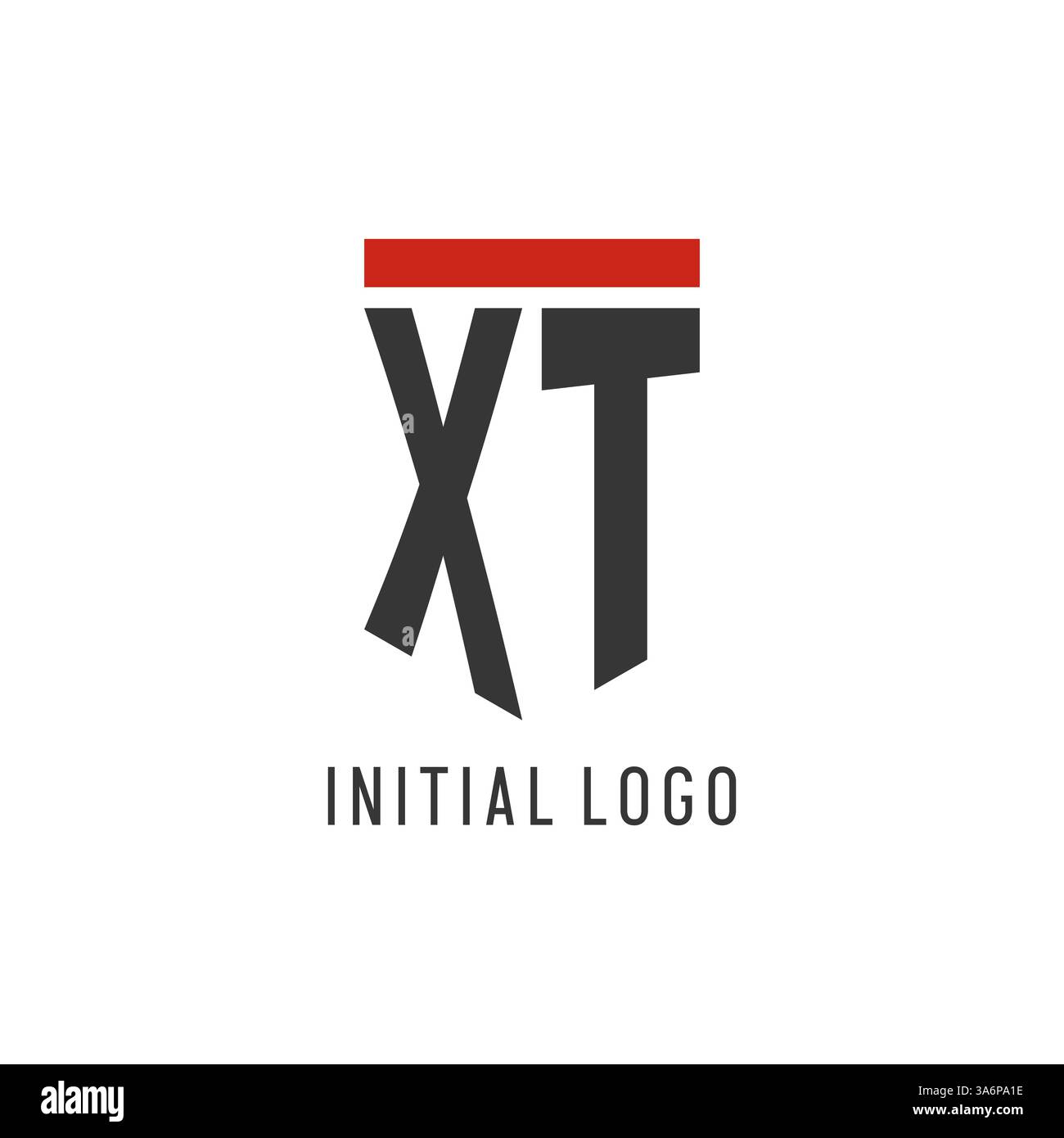 XT initial esport logo with simple shield design style vector graphic Stock Vector