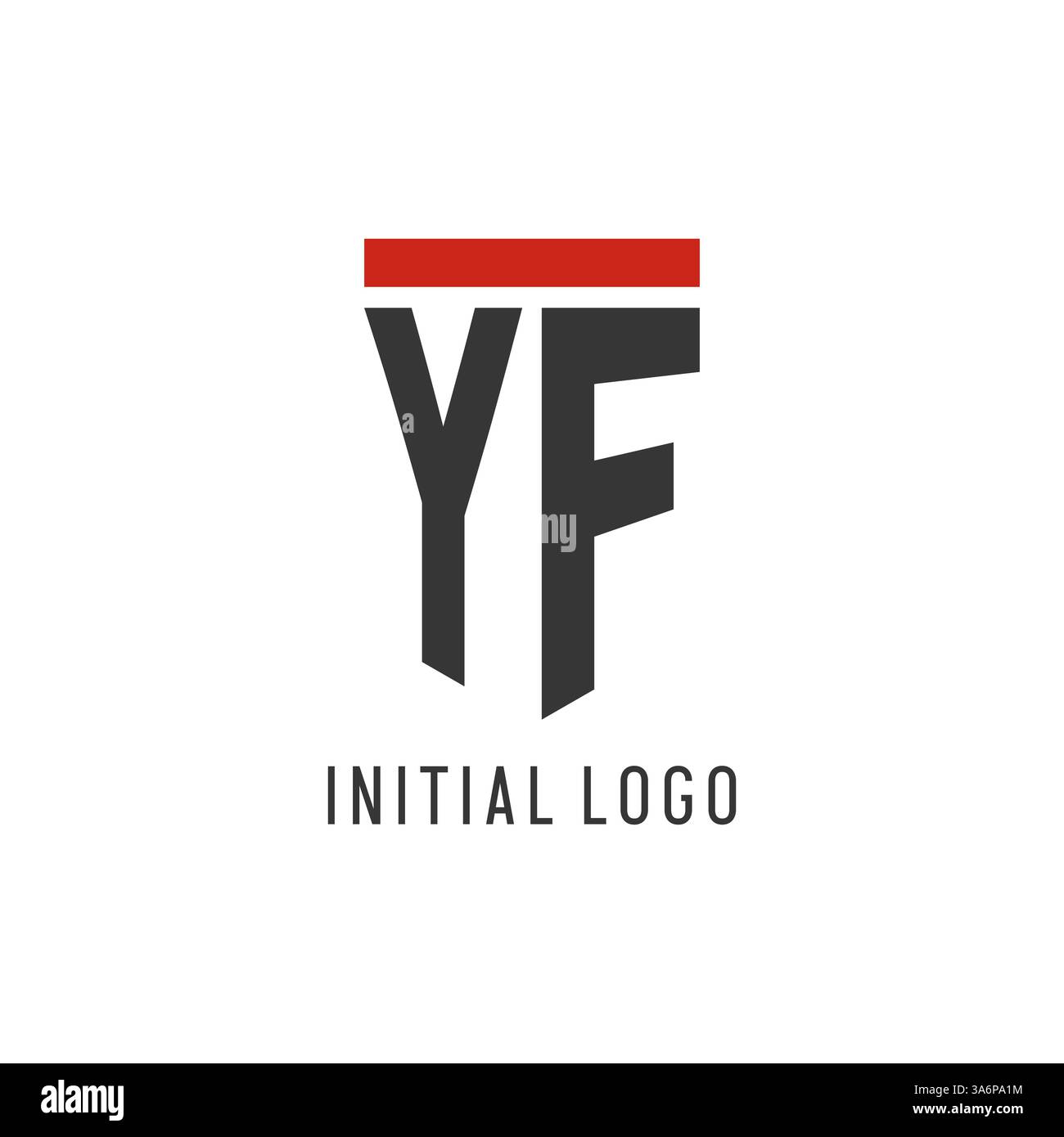 YF initial esport logo with simple shield design style vector graphic Stock Vector