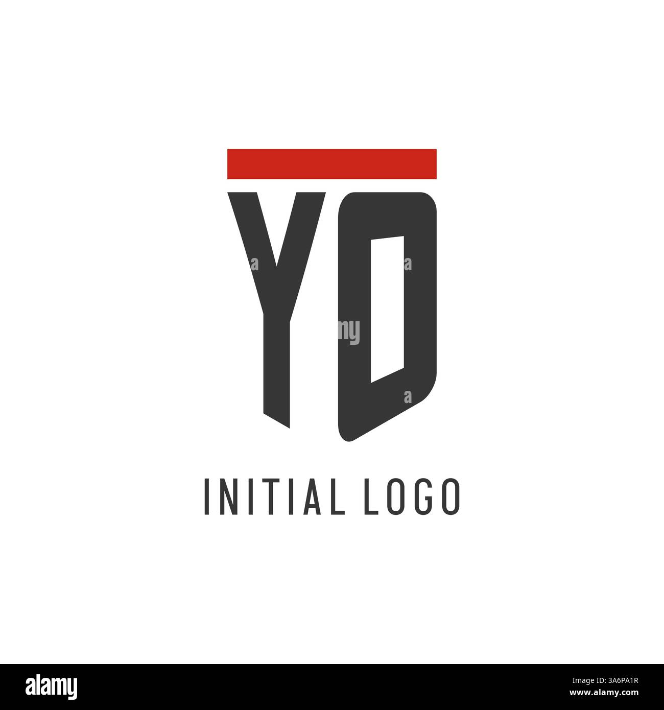 YO initial esport logo with simple shield design style vector graphic Stock Vector