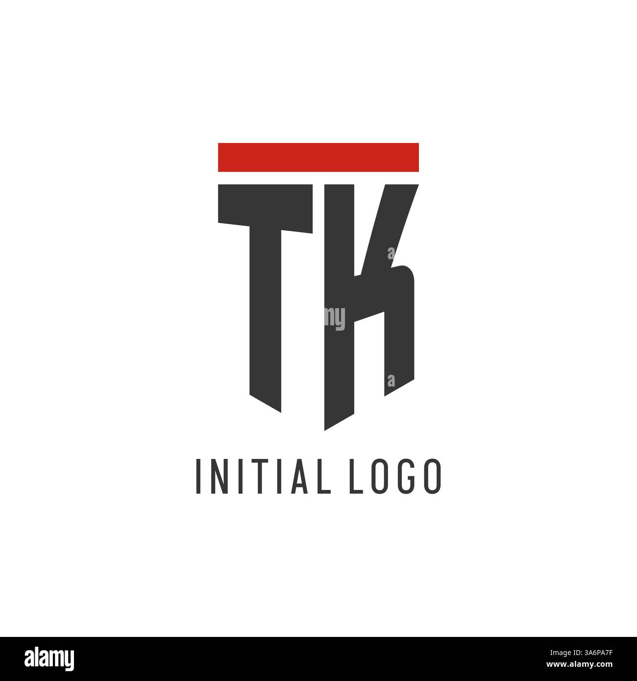 TK initial esport logo with simple shield design style vector graphic Stock Vector