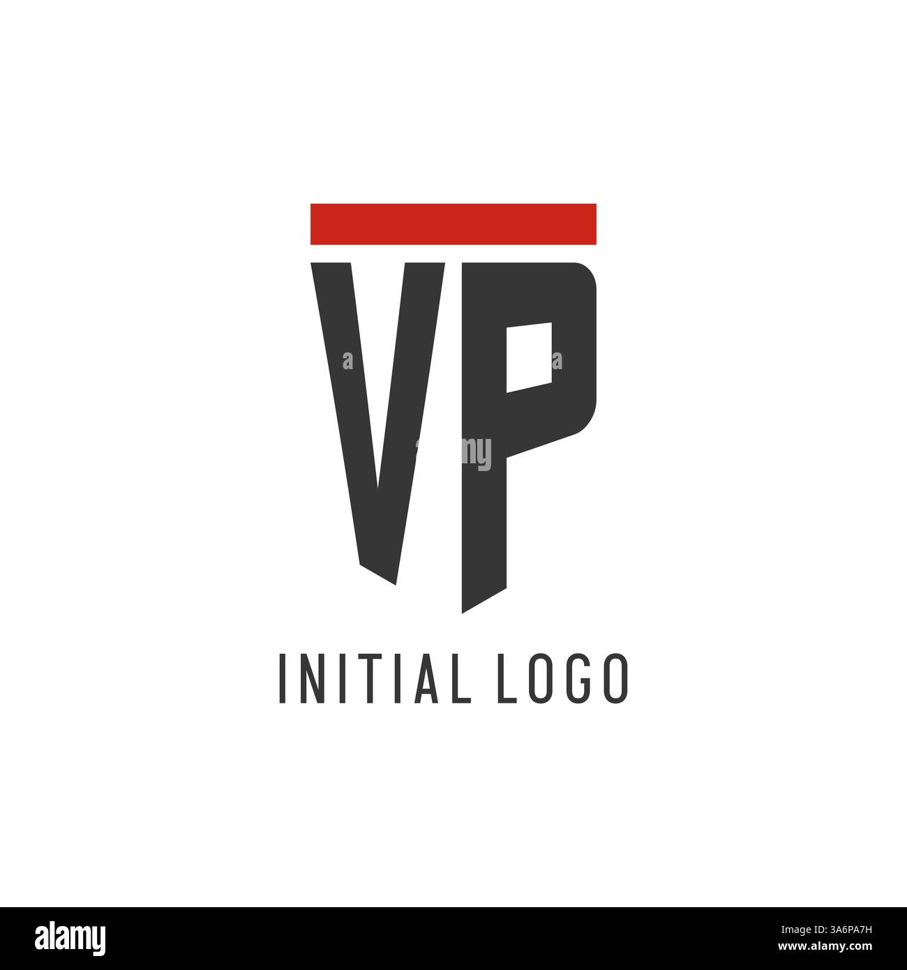 VP initial esport logo with simple shield design style vector graphic Stock Vector