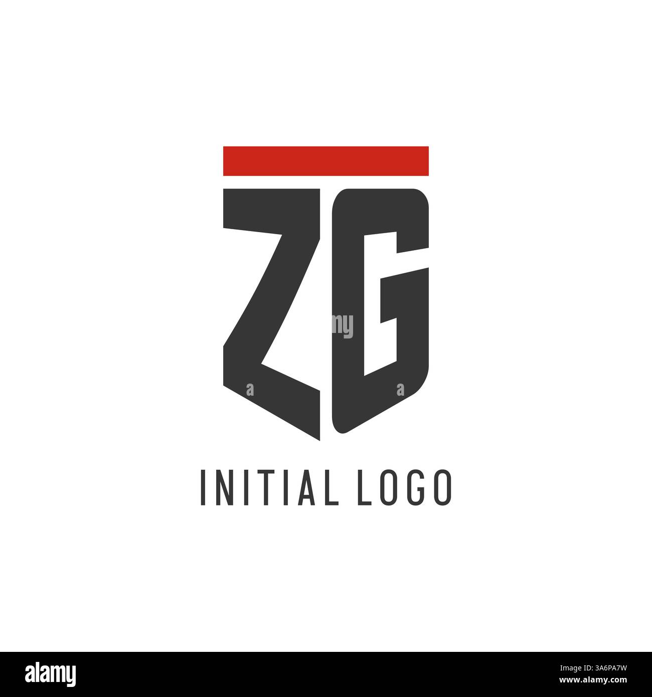 ZG initial esport logo with simple shield design style vector graphic Stock Vector