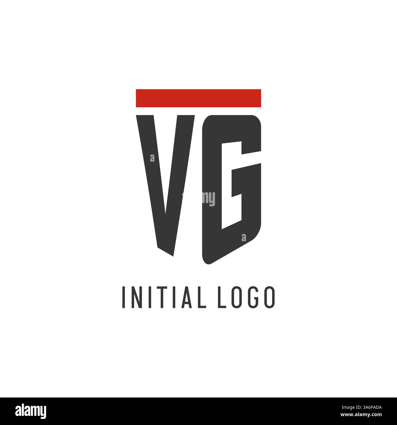 VG initial esport logo with simple shield design style vector graphic Stock Vector