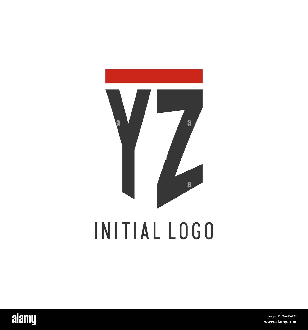 YZ initial esport logo with simple shield design style vector graphic Stock Vector