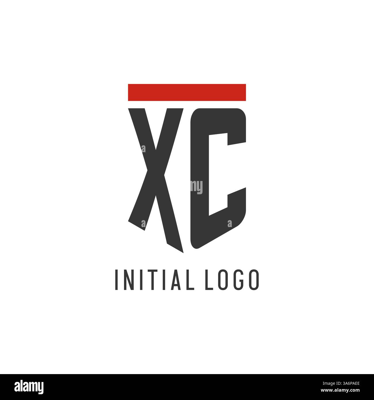 XC initial esport logo with simple shield design style vector graphic Stock Vector