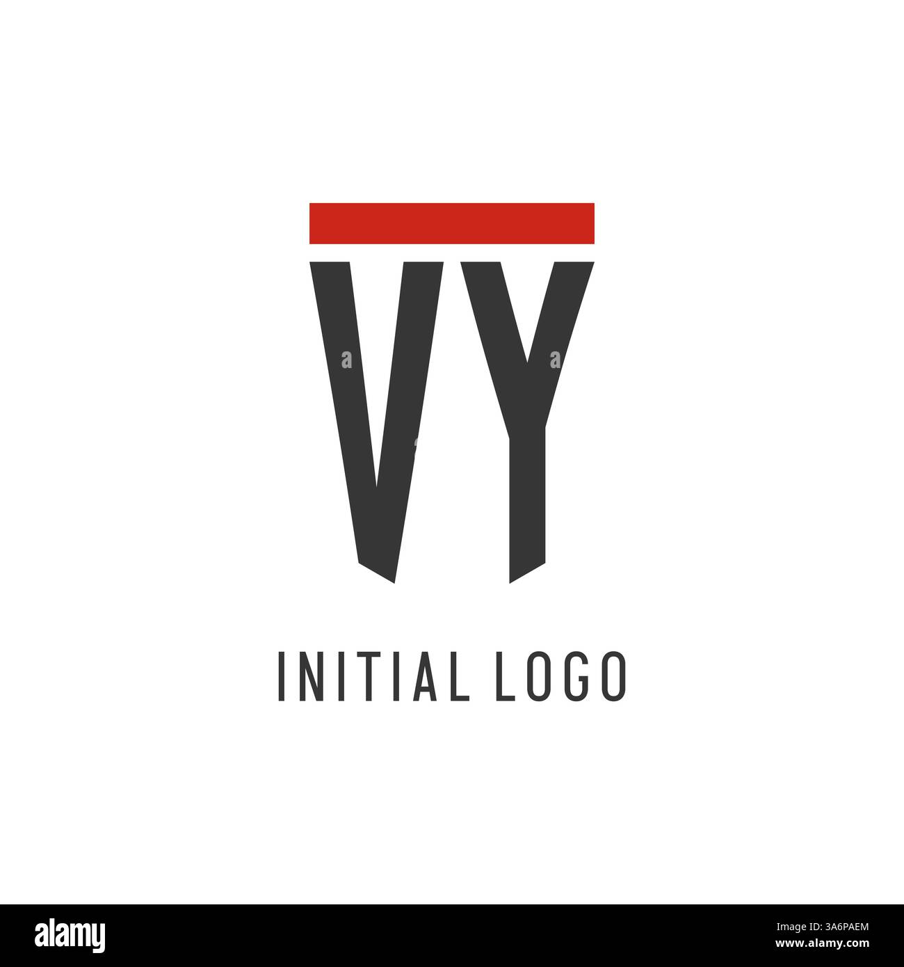 VY initial esport logo with simple shield design style vector graphic Stock Vector