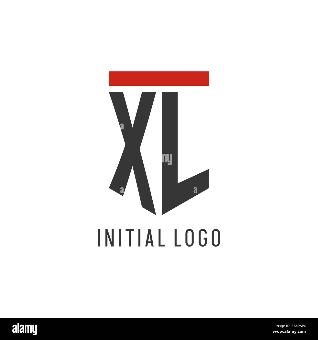 XL initial esport logo with simple shield design style vector graphic Stock Vector